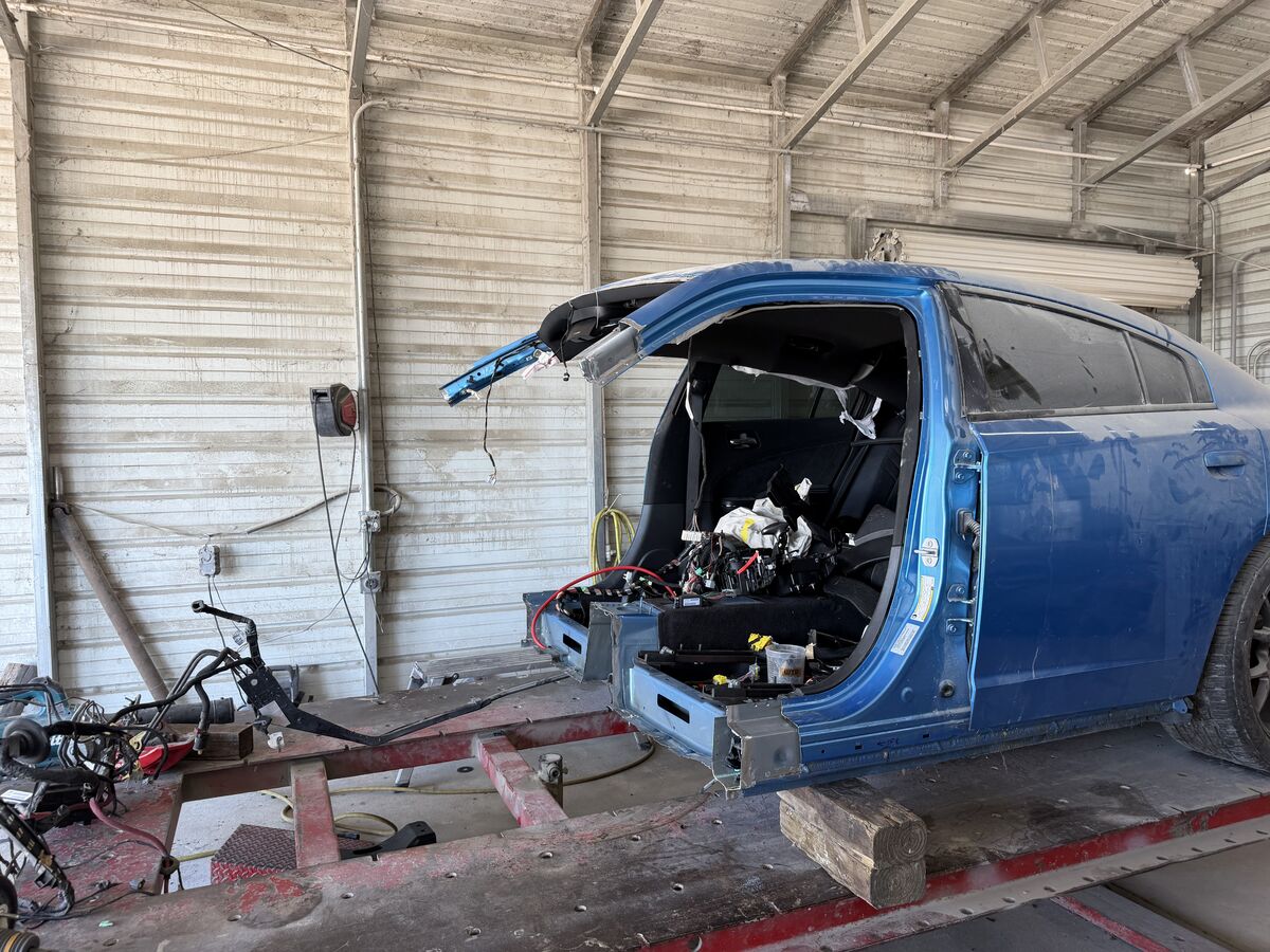 On the frame rack — F&R Auto Body, Tampa